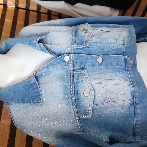 NWOT!! Custom made angel wing rhinestone fringe jacket - Picture 9 of 12